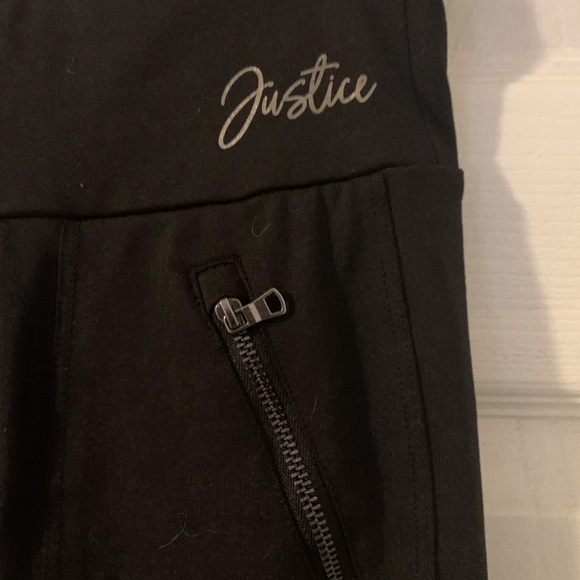 Black Zip Pocket Yoga Pant by Justice - Picture 3 of 4
